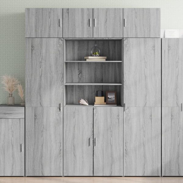 vidaXL Highboard gr&aring; sonoma 80x42,5x185 cm konstruert tre