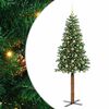 vidaXL Slim juletre med 300 LED gr&oslash;nn 180 cm PVC og Massivt Furu tre