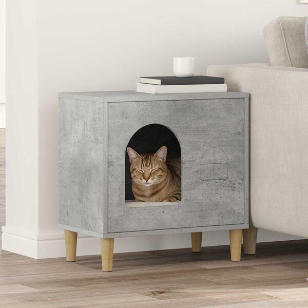 vidaXL Katt Hus Betong 51 x 30 x 52 cm Konstruert tre