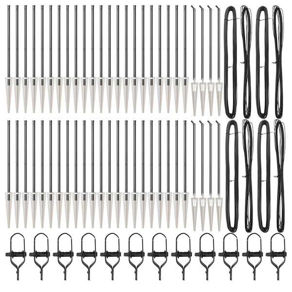 vidaXL Gjerdepåle Annet 52 pcs Grå 3,2 x 3,2 x 120 cm Stål