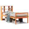 vidaXL Seng med bokhylle uten madrass voksbrun 75x190 cm heltre