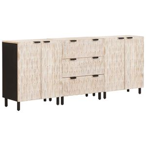 vidaXL Serviesskap 3 stk. 60 x 33 x 75 cm Massiv mango tre