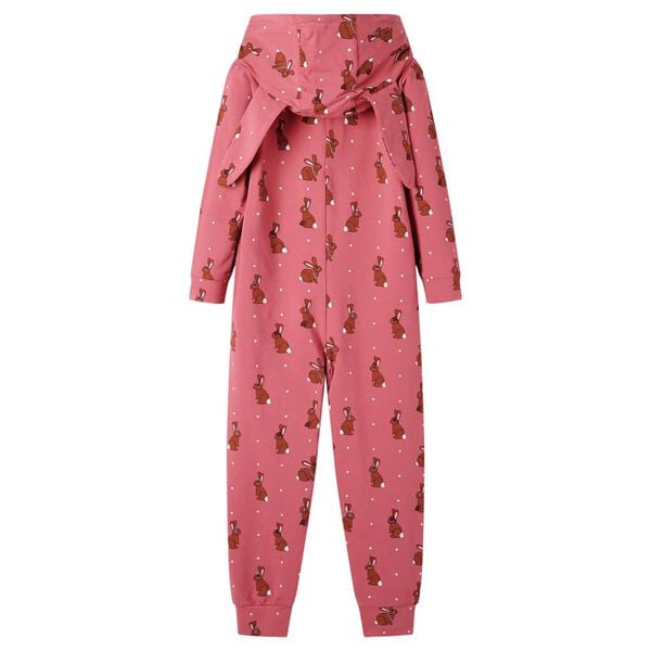 Heldress med hette for barn gammel rosa 104