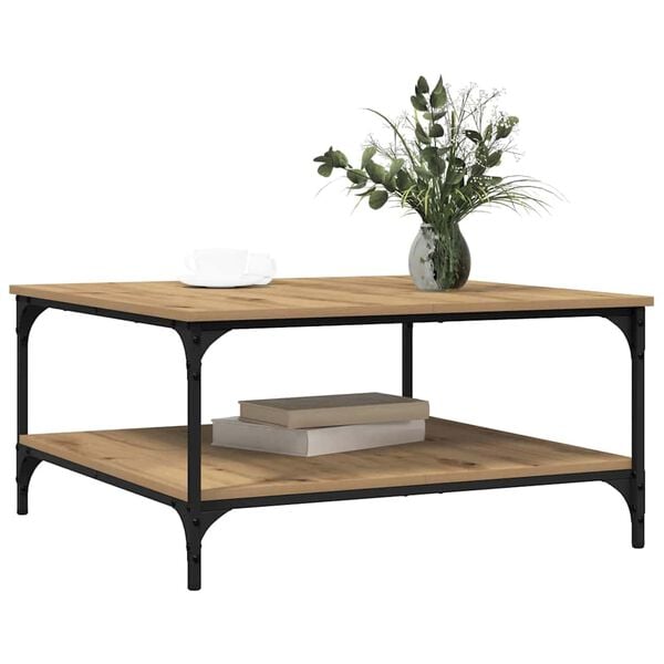 vidaXL Kaffebord artisan eik 80 x 80 x 40 cm Konstruert tre