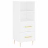 vidaXL Highboard hvit 34,5x34x180 cm konstruert tre