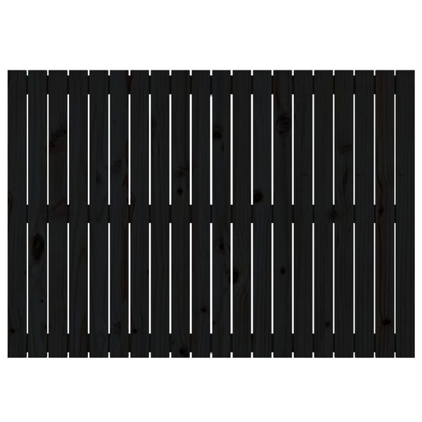 vidaXL Veggmontert sengegavl svart 127,5x3x90 cm heltre furu