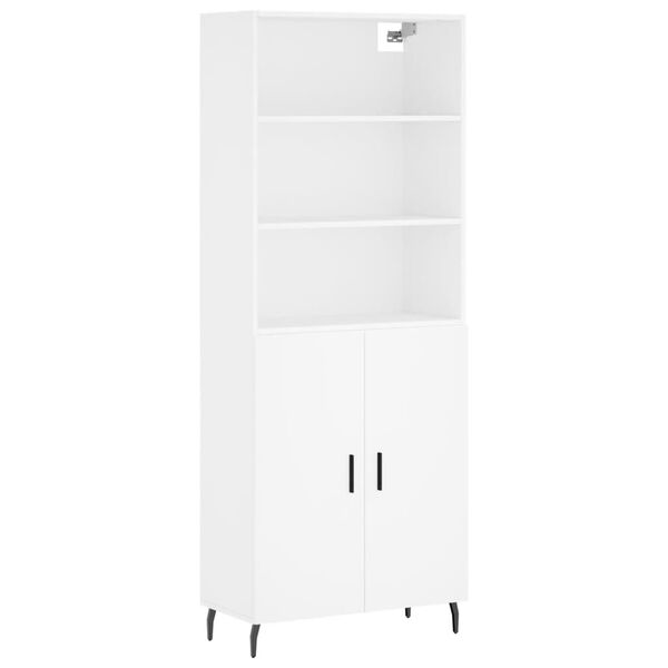 vidaXL Highboard hvit 69,5x34x180 cm konstruert tre