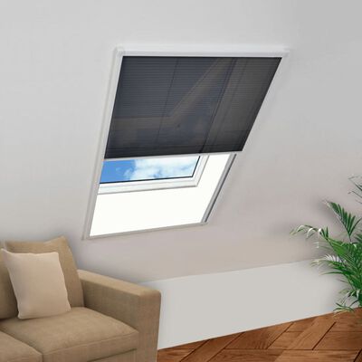vidaXL Plissert insektskjerm for vindu aluminium 80x120 cm