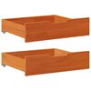 vidaXL Sengeskuffer 2 stk voksbrun 75x55x17 cm heltre furu