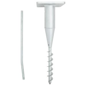 vidaXL Parasollfot som skrus i bakken med stang s&oslash;lv 16x16x52 cm st&aring;l