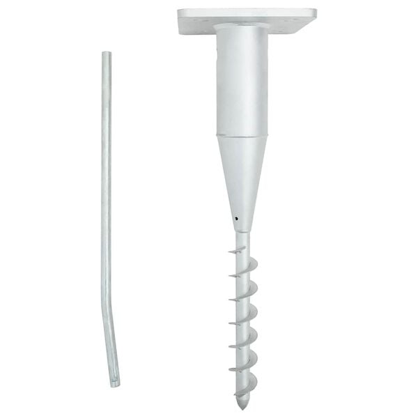 vidaXL Parasollfot som skrus i bakken med stang s&oslash;lv 16x16x52 cm st&aring;l