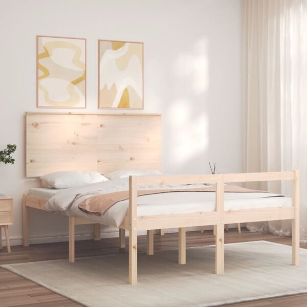 vidaXL Seniorseng med hodegavl 140x190 cm heltre
