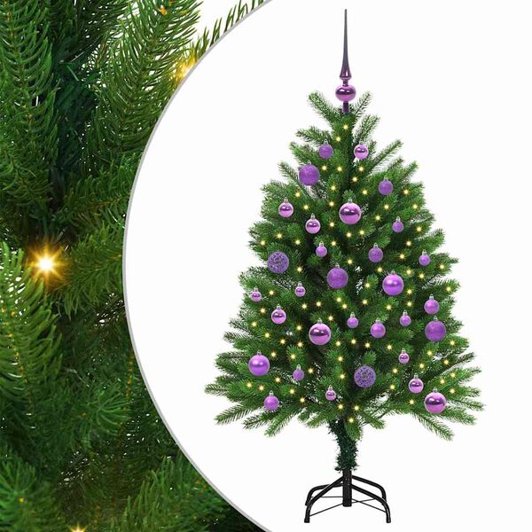 vidaXL Juletre med 150 LED med stativ grønn 120 cm PE
