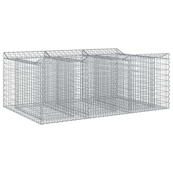 vidaXL Gabion hevet seng s&oslash;lv 150 x 100 x 60 cm Galvanisert St&aring;l
