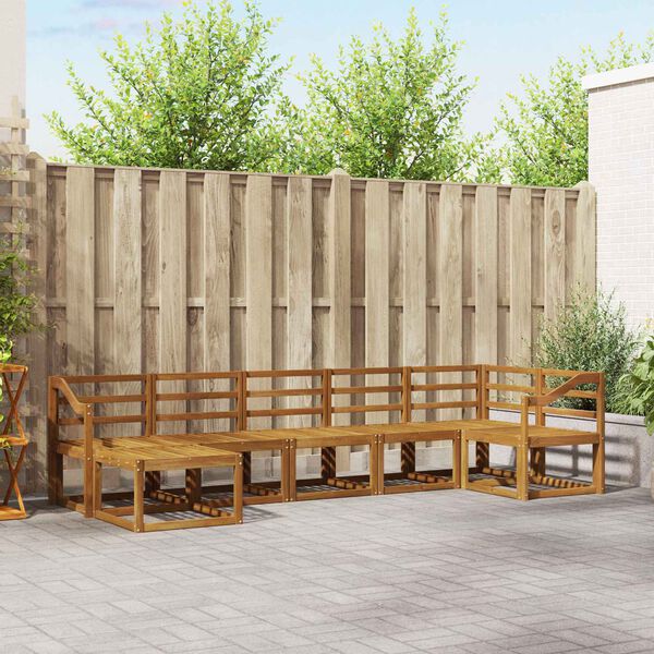 vidaXL Utend&oslash;rs sofa-sett 7 pcs Naturlig Solid akasietre