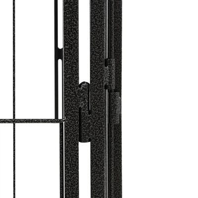 vidaXL Hundegrind med 32 paneler svart 100x50 cm pulverlakkert stål