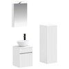 vidaXL Baderomsinnredningssett 4 pcs Hvit Konstruert tre og glass