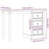 vidaXL Sminkebord Corona 110x47x75 cm heltre furu