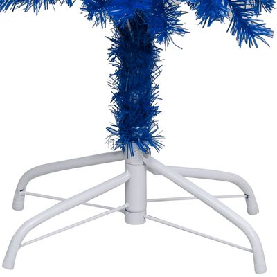vidaXL Forhåndsbelyst kunstig juletre med kulesett blå 240 cm PVC