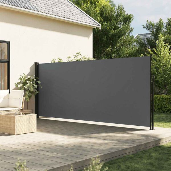 vidaXL Uttrekkbar sidemarkise 160x600 cm antrasitt