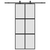 vidaXL Skyved&oslash;r med monteringssett svart 90x205 cm herdet glass