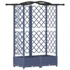 vidaXL Hevet Bed med Trellis og Tak Gr&aring; 124 x 40 x 126 cm PP