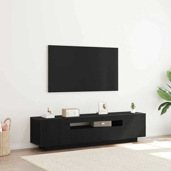 vidaXL TV-skap Svart 160 x 35 x 40 cm Konstruert tre