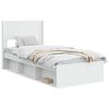 vidaXL Sengramme med oppbevaring og hodegavl Hvit 75 x 190 cm