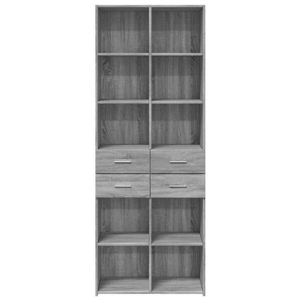 vidaXL Highboard grå sonoma 70x42,5x185 cm konstruert tre