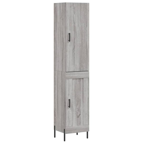 vidaXL Highboard gr&aring; sonoma 34,5x34x180 cm konstruert tre