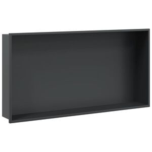 vidaXL Dusjnisje matt svart 62x32x9 cm rustfritt st&aring;l