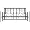 vidaXL Sengeramme i metall uten madrass med fotgavl svart 160x200 cm