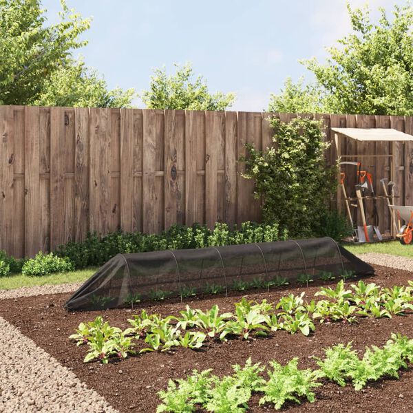 vidaXL Nettingtunnel svart 300x50x48,5 cm st&aring;l og polyetylen