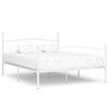 vidaXL Sengeramme med spilebase hvit metall 200x200 cm
