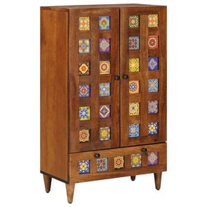 vidaXL H&oslash;yskap Valn&oslash;tt 60 x 33,5 x 100 cm Massiv mango tre