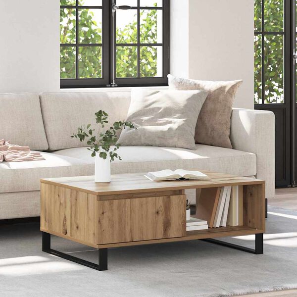 vidaXL Kaffebord Artisan Eik 90 x 60 x 35 cm Konstruert tre