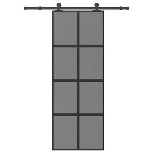 vidaXL Skyved&oslash;r med monteringssett 76x205 cm herdet glass og aluminium