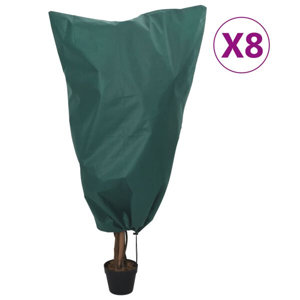 vidaXL Plantefleecetrekk med snor 8 stk 70 g/m&sup2; 0,8x1,2 m