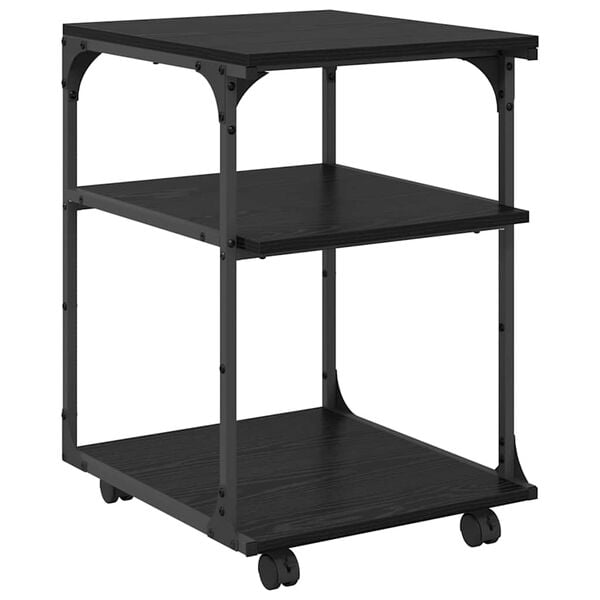 vidaXL Skiverstativ Svart Eik 43 x 48 x 64 cm Konstruert tre