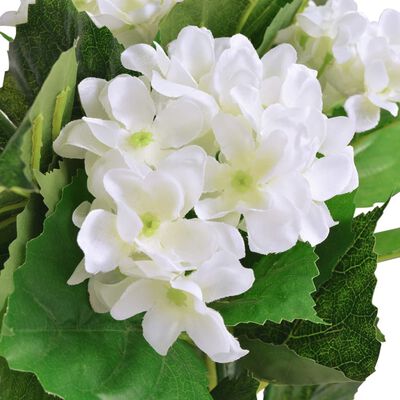 vidaXL Kunstig hortensia med potte 60 cm hvit