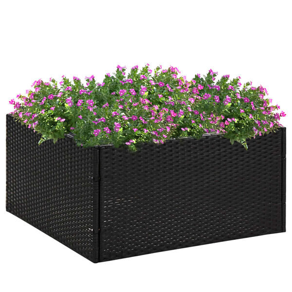 vidaXL Plantekasse svart 80x80x40 cm polyrotting
