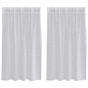 vidaXL Voile Gardin med gardiner 2 pcs Lysegr&aring; 140 x 140 cm Polyester