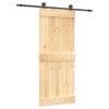 vidaXL Skyved&oslash;r Naturlig og svart 85 x 210 cm Massiv Furu Tre