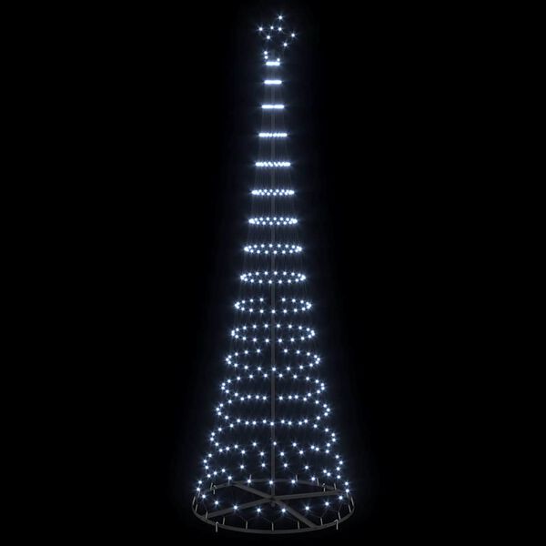 vidaXL LED juletre med 355 LED med stativ Kaldhvit 184.5 cm Metall