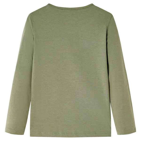 T-skjorte for barn med lange ermer kaki 104