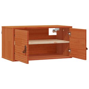 vidaXL Veggskap med hylle Vokset Brun 80 x 30 x 30 cm Massiv furu