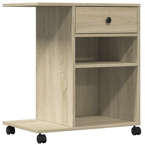 vidaXL Skriverstativ med hjul sonoma eik 60x40x68,5 cm
