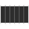 vidaXL Romdeler 6 paneler svart 300x200 cm stoff