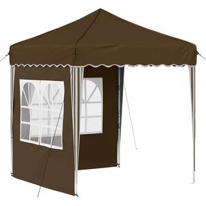 vidaXL Pop-up Festtelt Gr&aring;brun 195 x 195 x 245 cm Oxford Stoff