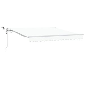 vidaXL Uttrekkbar markise Hvit 350 x 250 cm Polyester